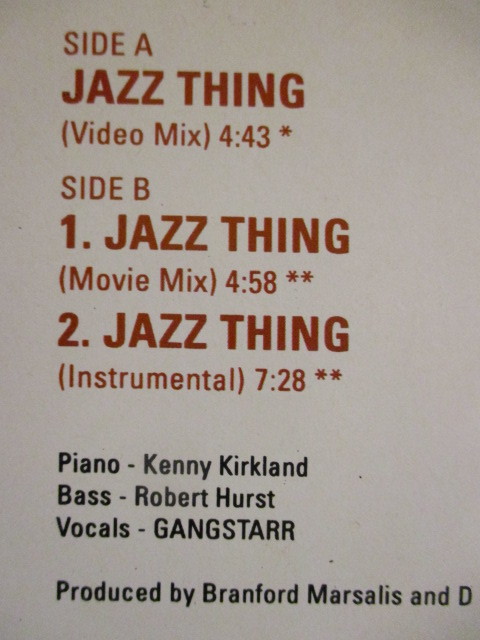 Gangstarr ： Jazz Thing 12'' (( Gang Starr / DJ Premier / 落札5点で送料無料_画像3