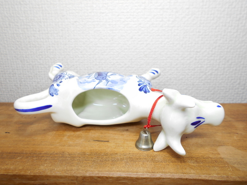オランダ ヴィンテージ 牛 ウシ クリーマー 陶器 置物 陶器製 検索） フラワーベース 花瓶 花器 小物入れの画像6