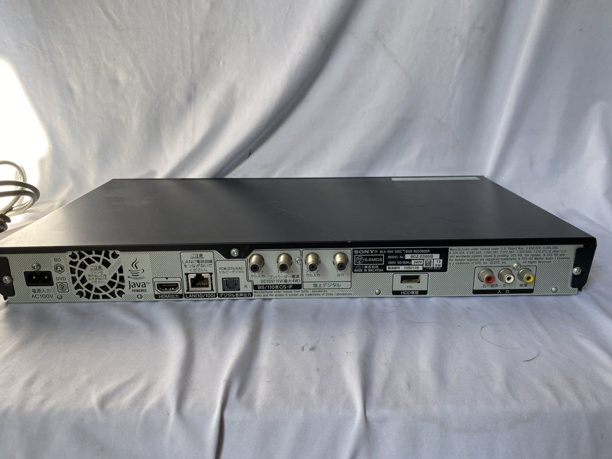 SONY ソニー ブルーレイレコーダー BDZ-E500/B DVDレコーダー ブルーレイディスクレコーダー
