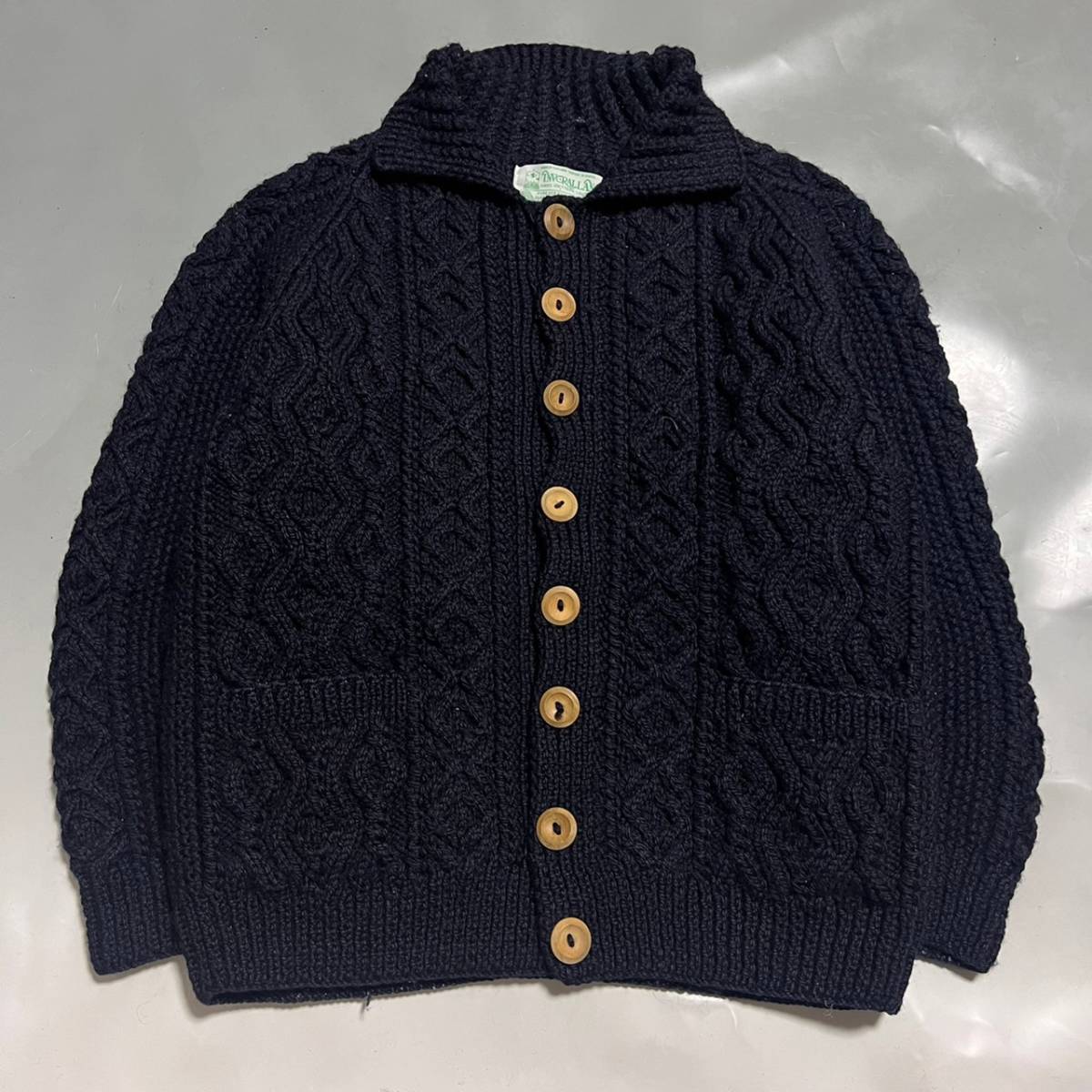INVERALLAN インバーアラン 3A ニットカーディガン ネイビー 40ぐらい