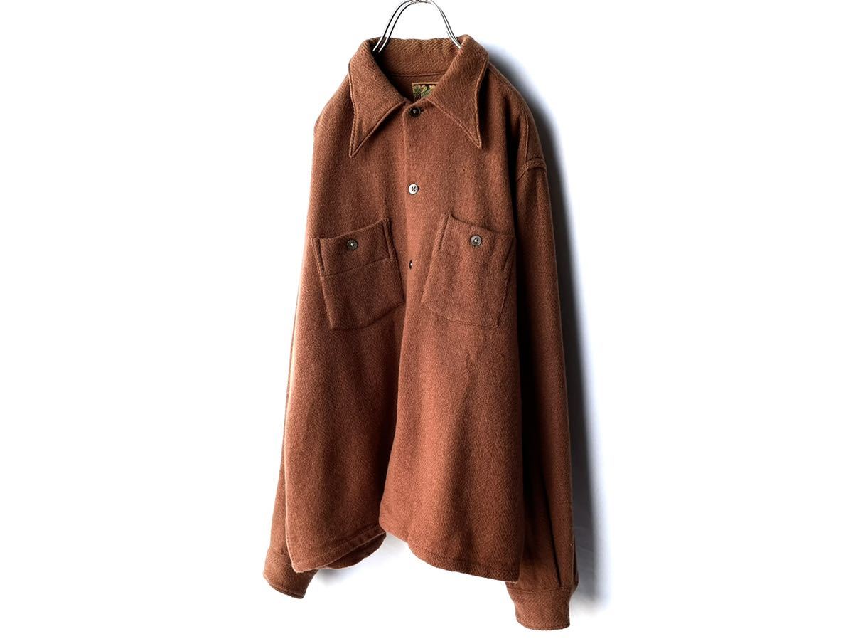 人気 40s50s 希少 vintage 古着ビンテージ30s60s70s80s90s 茶オレンジ