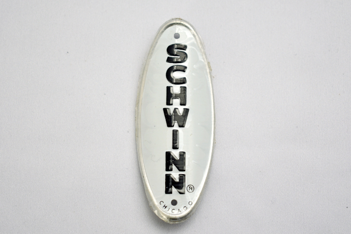 Vintage Schwinn Chicago head badge ヴィンテージ シュイン ヘッド バッジ フィルム付き 未使用品 取付用ネジ無し_画像1