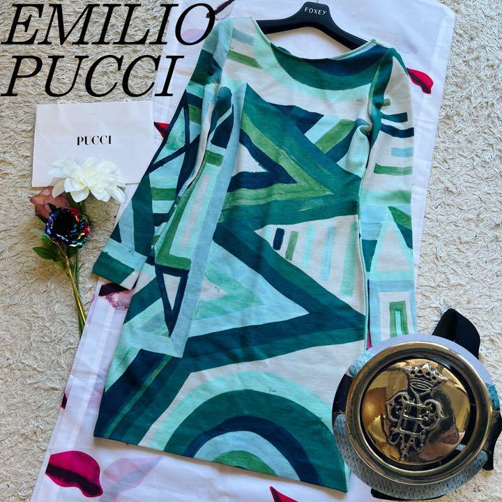 クラシカルレインボーハッピーバード 【良品】EMILIO PUCCI 膝丈