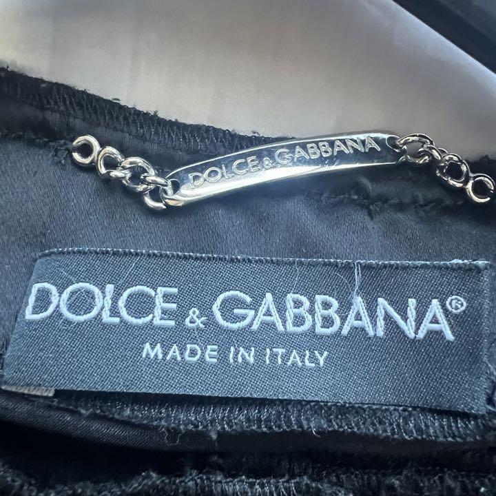 【良品】DOLCE & GABBANA ロングコート ニット レース 40　ドルチェアンドガッバーナ Ｌ 黒 ブラック コットンレース フラワーレース_画像8