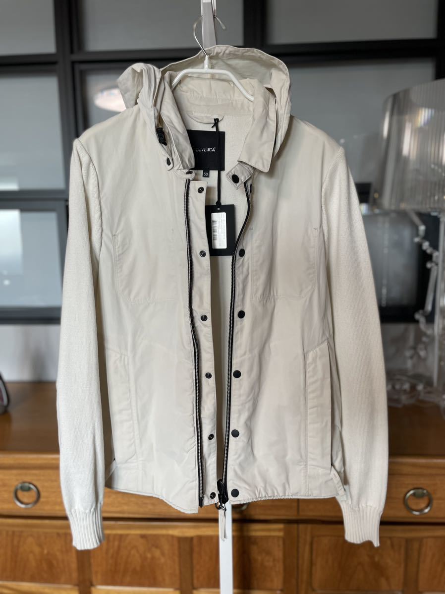 新品 DUVETICA ニット コンビ ブルゾン ホワイト-