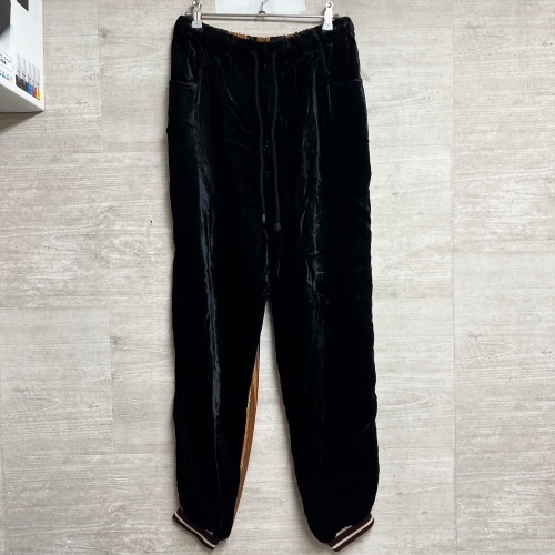 豪華 グッチ GUCCI シルクベロアパンツ 【中目黒b1】 size28 ブラック