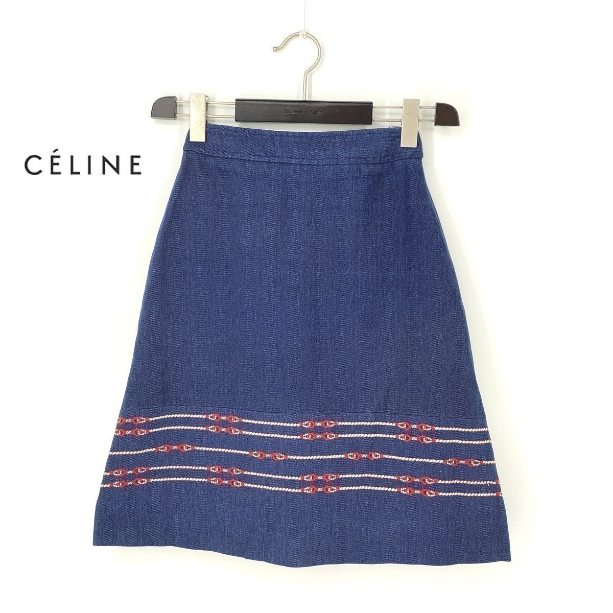 SALE/94%OFF】 セリーヌ 膝丈スカート プリーツスカート 台形 金