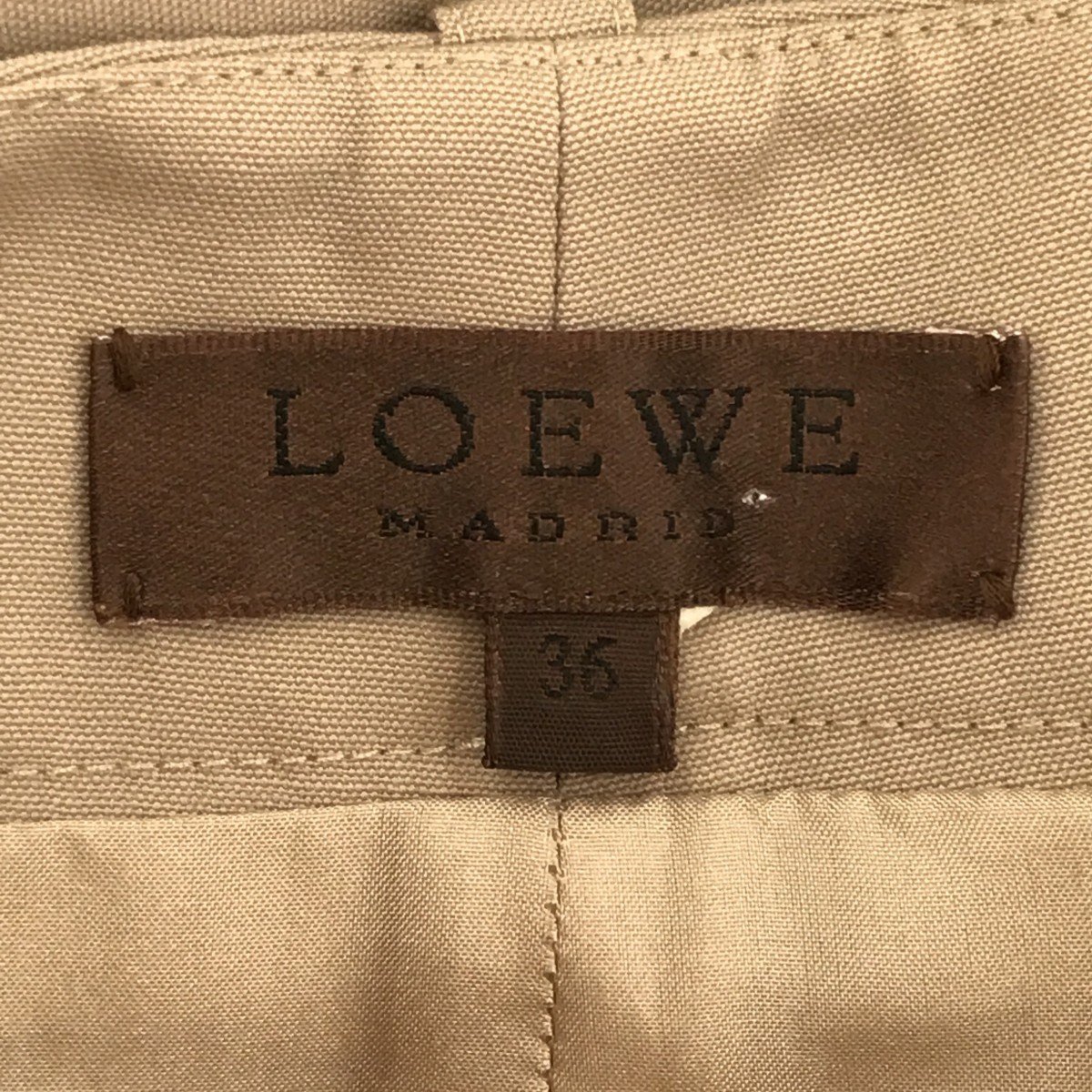 LOEWE Loewe [lay0722R] шелк . шерсть распорка брюки 36 весна лето низ брюки Франция бежевый женский женщина взрослый CH
