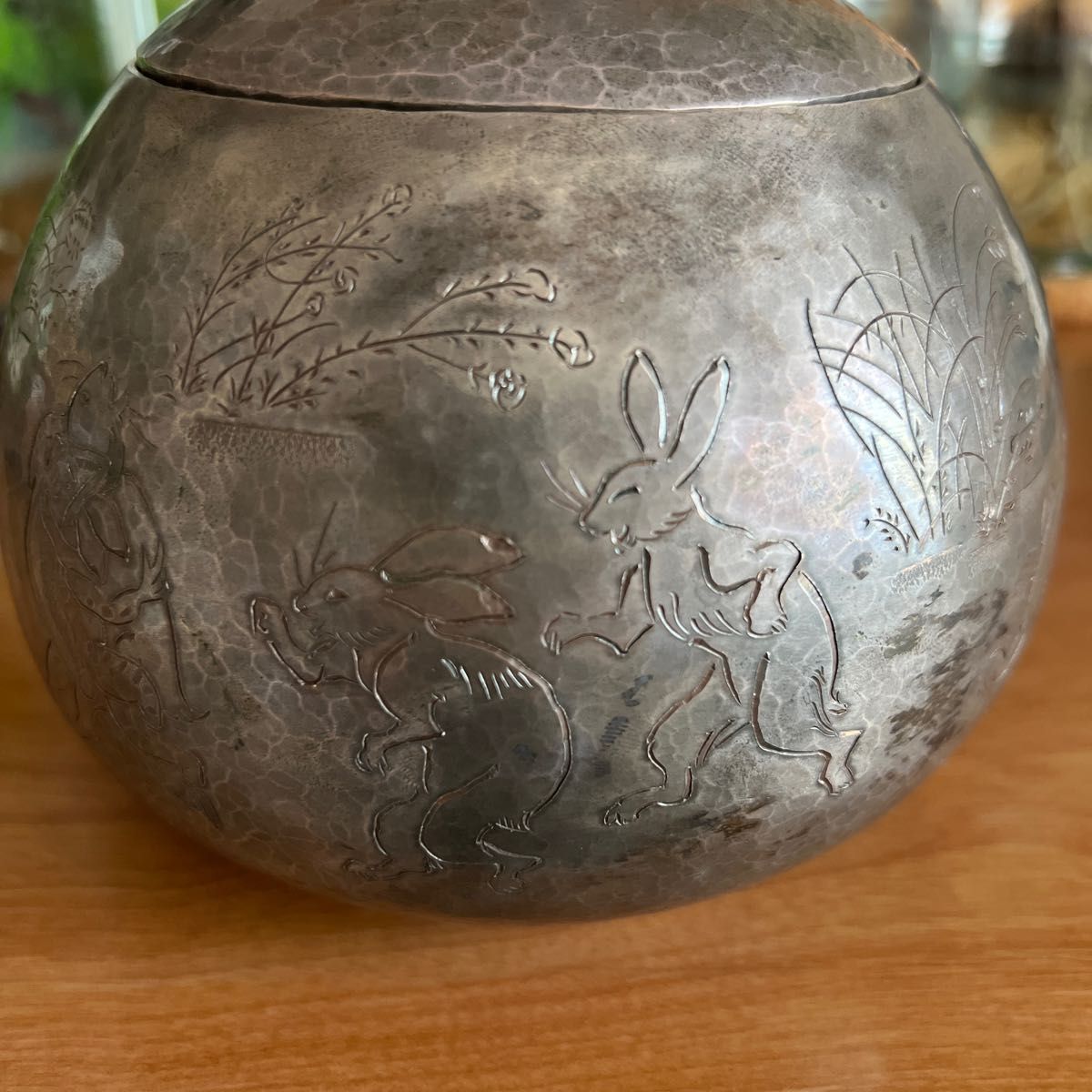 彫金 鳥獣戯画の子器