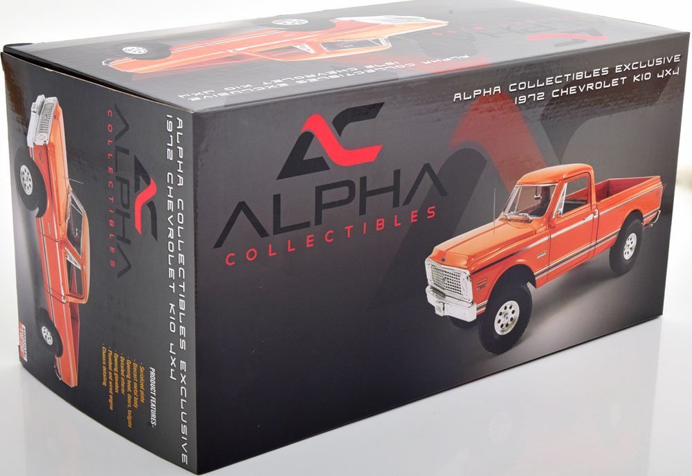 A1807213AC ACME 1/18 1972年モデル シボレー Chevrolet C-10 4x4 Lifted Offroad Edition with custom wheels and 35 Tires オレンジ