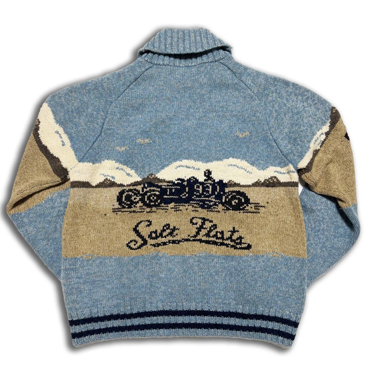 【名作】RRL Intarsia-Knit Shawl Cardigan XL ダブルアールエル インターシャニット ショール カーディガン ハンドニットの画像6