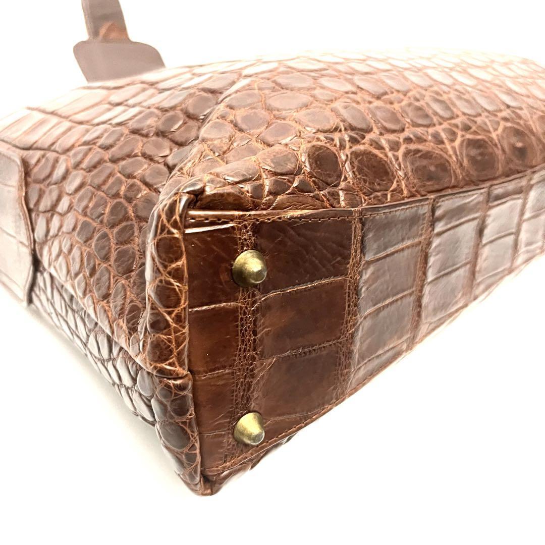 代引可 【最高級革 クロコダイル】crocodile leather ハンドバッグ