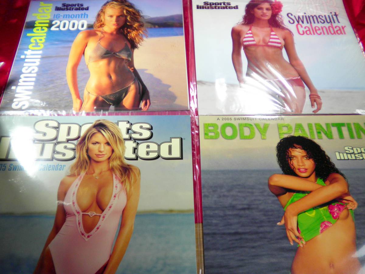 7 pcs. set [Sports Illustrated] swimsuit SEXY calendar *2000-2008/BODY PAINTING/All-Star Beach Party