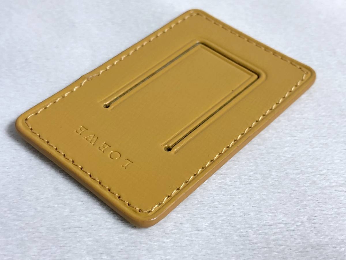  regular new old Celeb favorite Loewe LOEWE brand Logo character leather money clip yellow yellow purse wallet card-case *. inserting 0 Smart accounting!