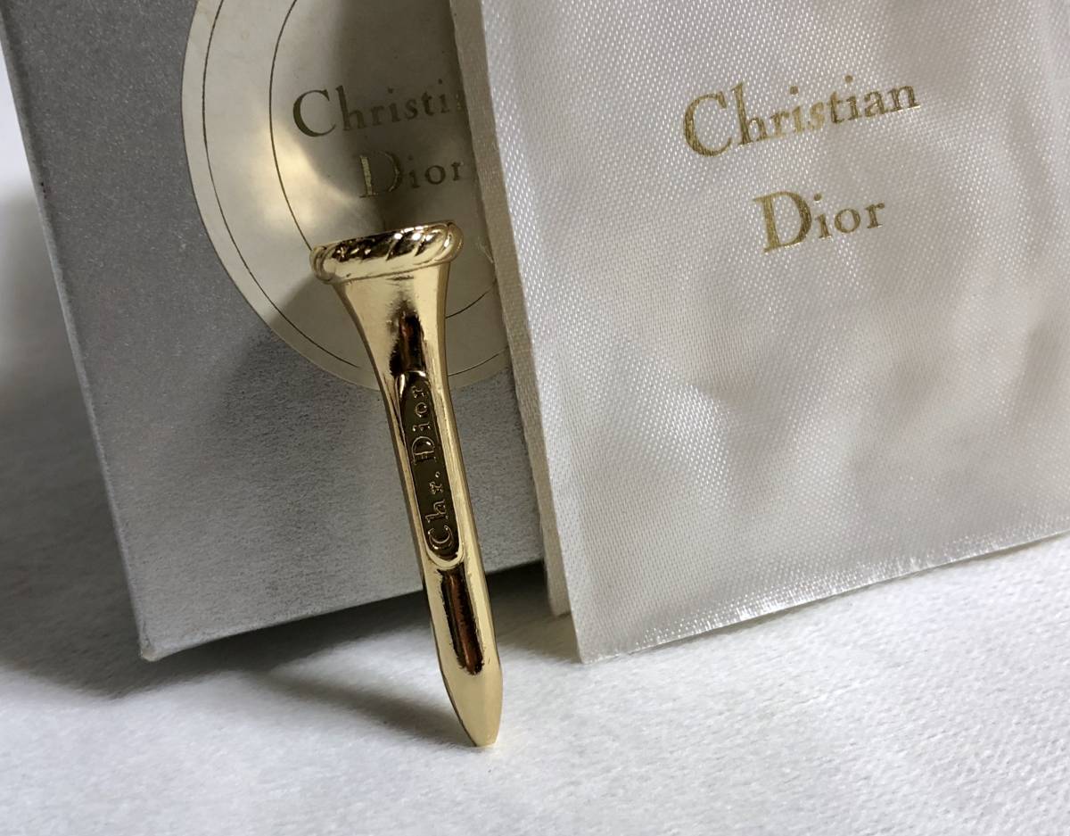  стандартный редкий Celeb любимый! Dior Dior Vintage Logo знак мяч для гольфа булавка подставка золотой Gold мяч установить приложен иметь cпортивные товары *