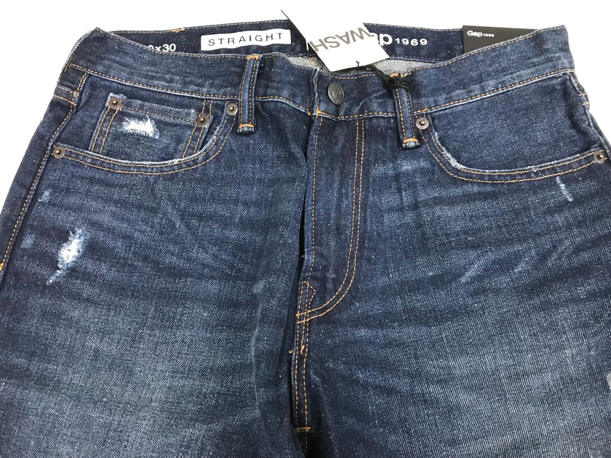 ●ＧＡＰ●新品●ウエスト79X股下81cm●デニム●ギャップ●ストレート●ジーンズ●ダメージ加工●定価10900円●1-1_画像3