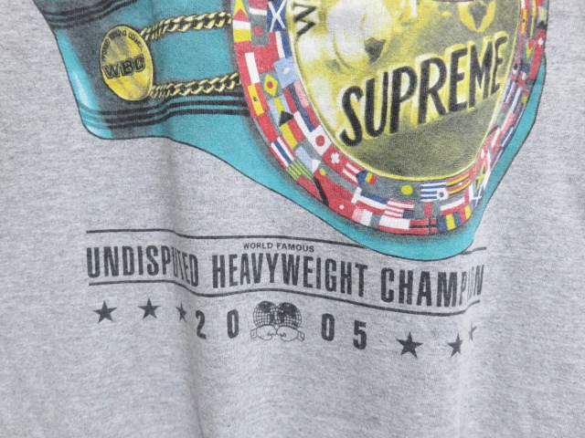 レア 2005年 SUPREME Championship Belt Tee Tシャツ グレー BOXING ボクシング WBC チャンピオンシップベルトTシャツ L グレー 初期_画像4