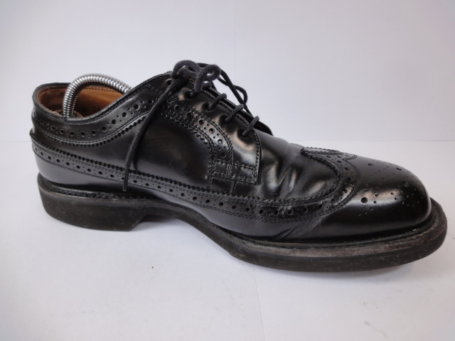 【リーガル】本物 REGAL 靴 25cm 黒 ウィングチップ ビジネスシューズ 外羽根式 本革 レザー 男性用 メンズ_画像5