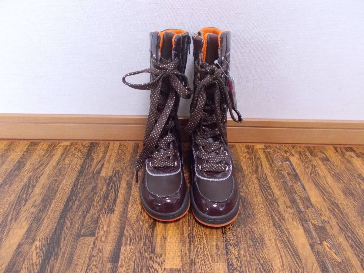  новый товар Genjyumingenjuumin сапоги Kids ботинки Brown × ламе Junior обувь 20cm