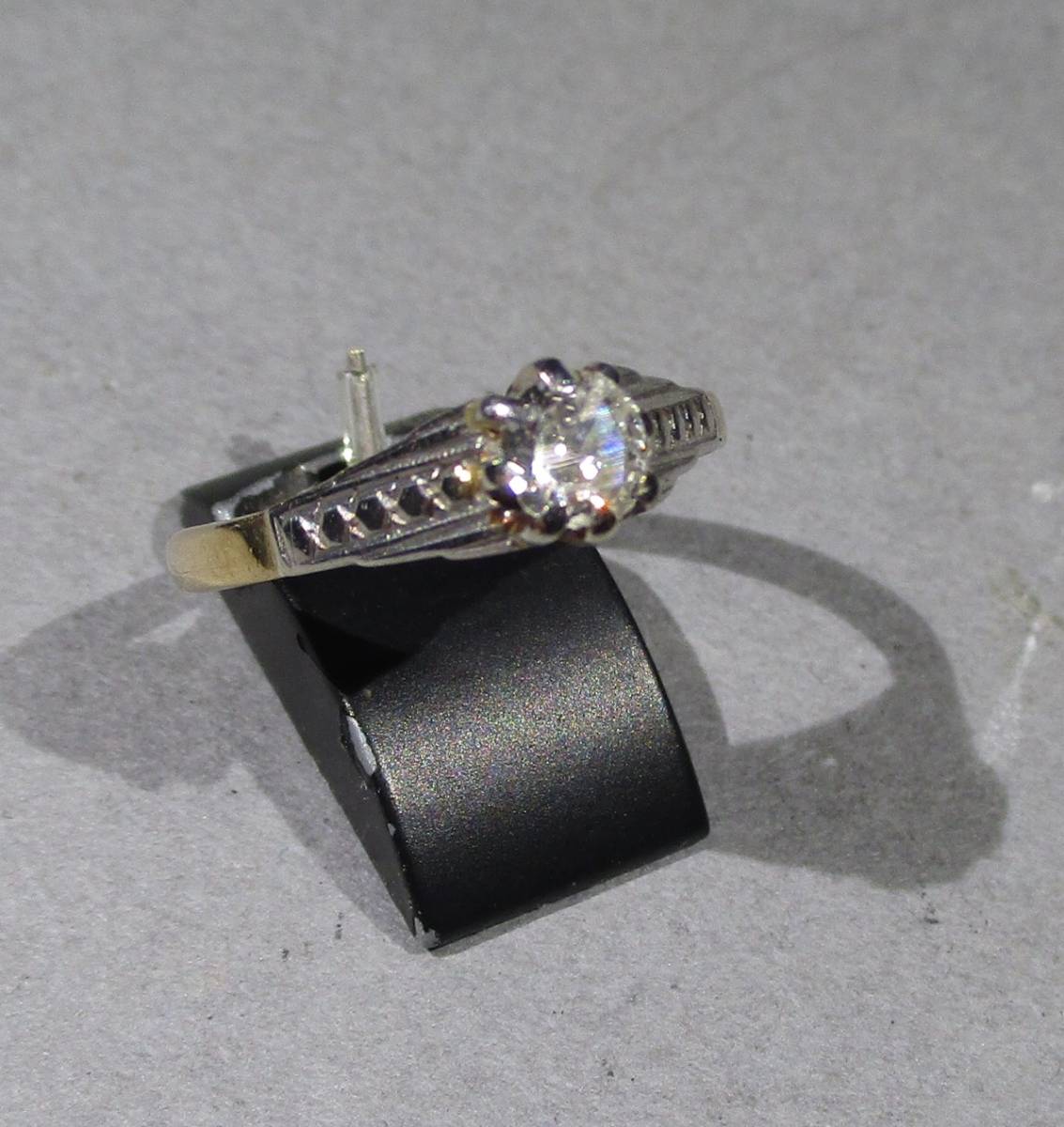 ☆ ビンテージ ダイア リング ０，３CT. １８KYG_画像3