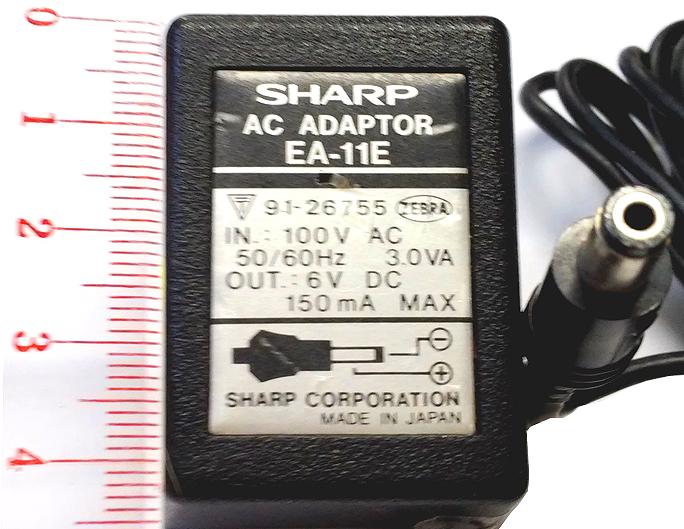 小さな ACアダプター 各種 Small AC Adapter_SHARP AC ADAPTER EA-11E