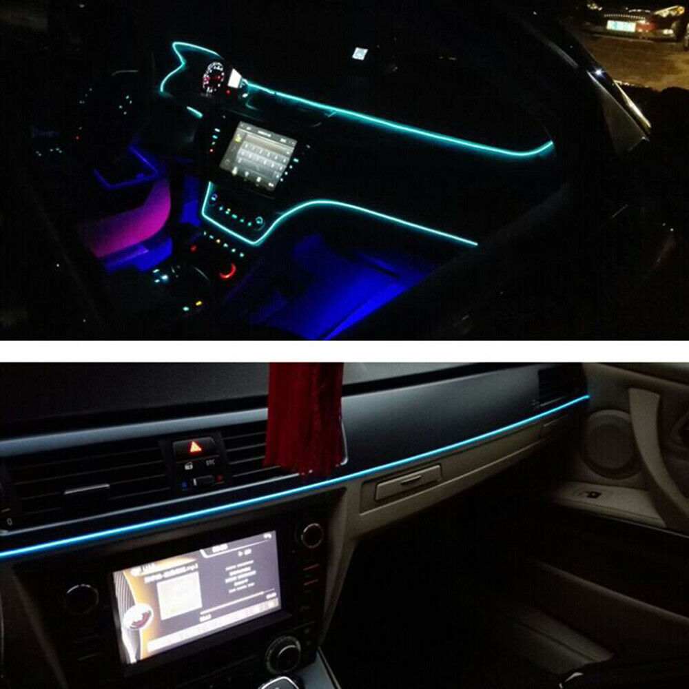 [ cigar socket power supply attached ] have machine EL tape ice blue DC12V car accessory neon tape neon molding LED tape .. combination .*