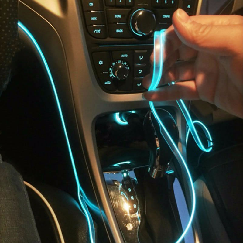 [ cigar socket power supply attached ] have machine EL tape ice blue DC12V car accessory neon tape neon molding LED tape .. combination .*