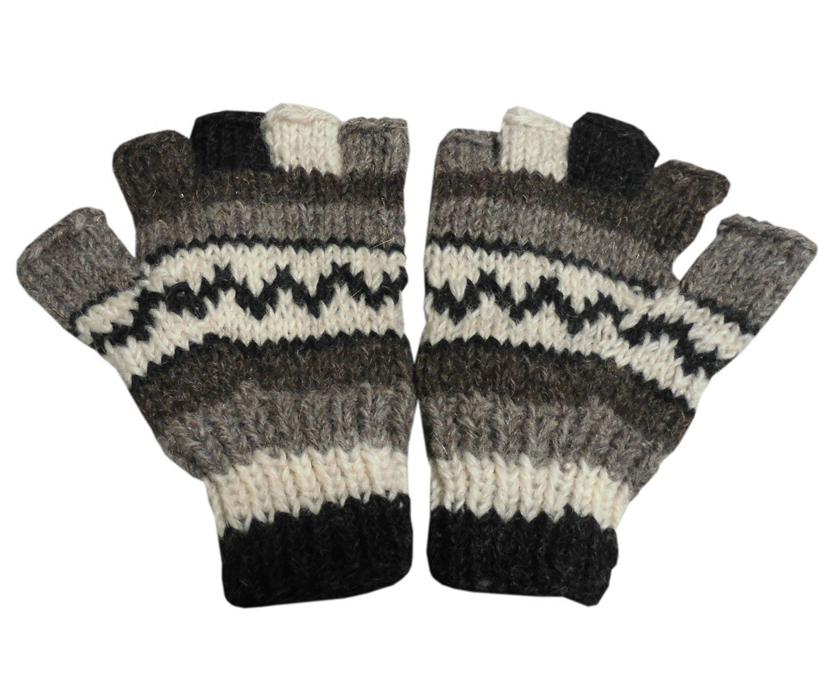 ■☆アジアン衣料　ネパール手編み指なし手袋（NGS-40）_画像1