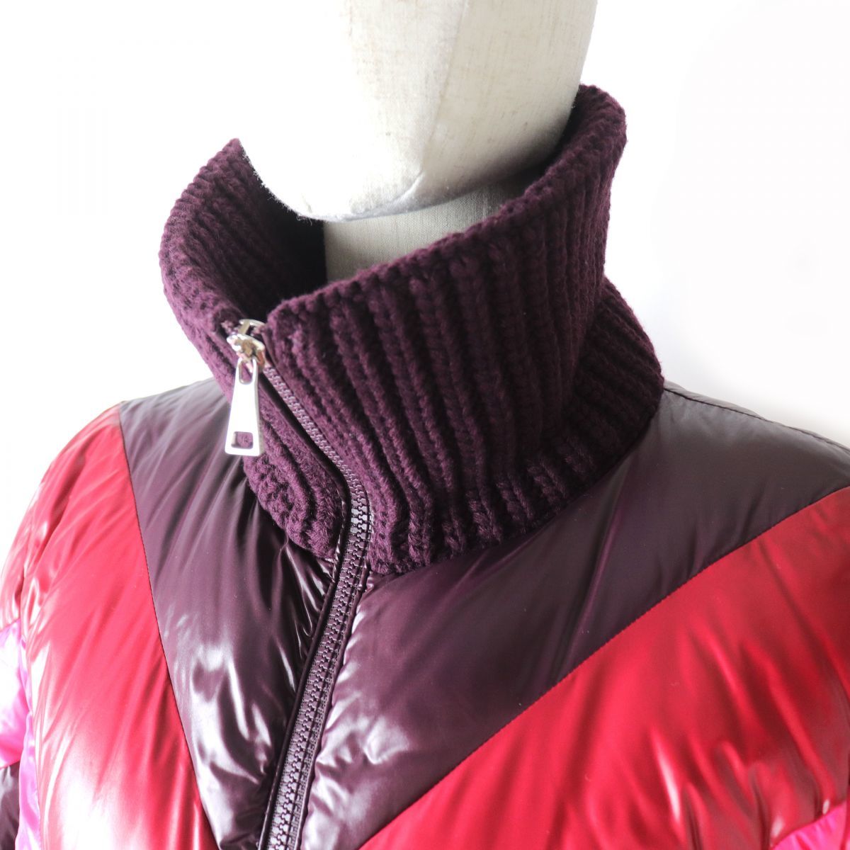 極美品△18-19AW MONCLER モンクレール ALBATROS アルバトロス ハイネック ダウンジャケット/アウター レディース バーガンディ 1 冬物◎_画像5