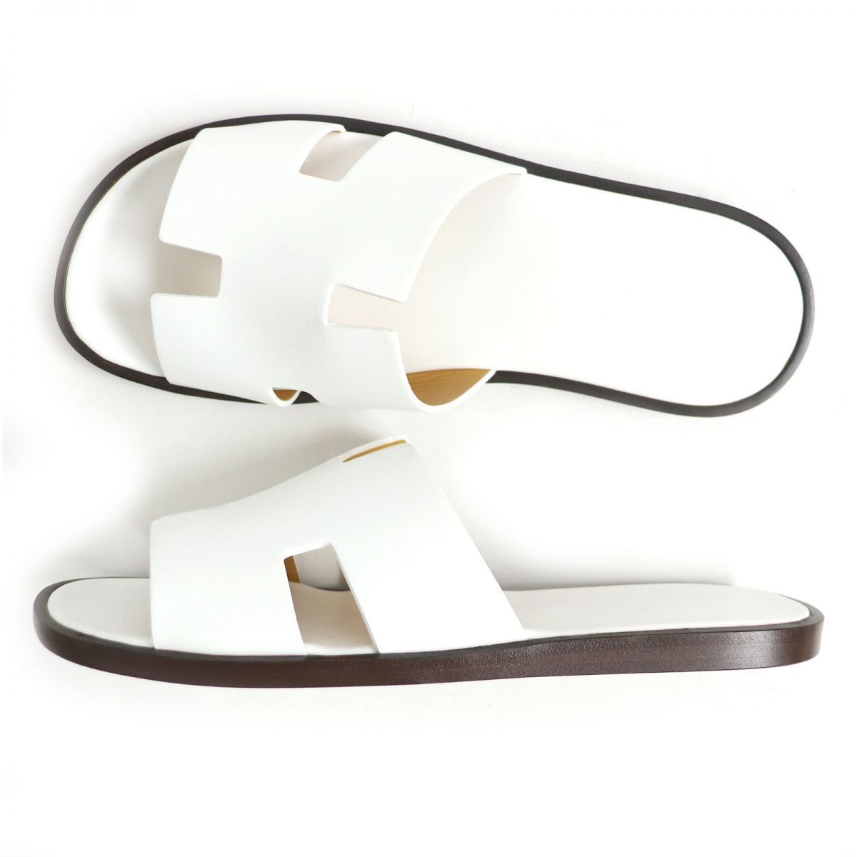 未使用品□2019年製 HERMES/エルメス イズミール ロゴ入り レザー