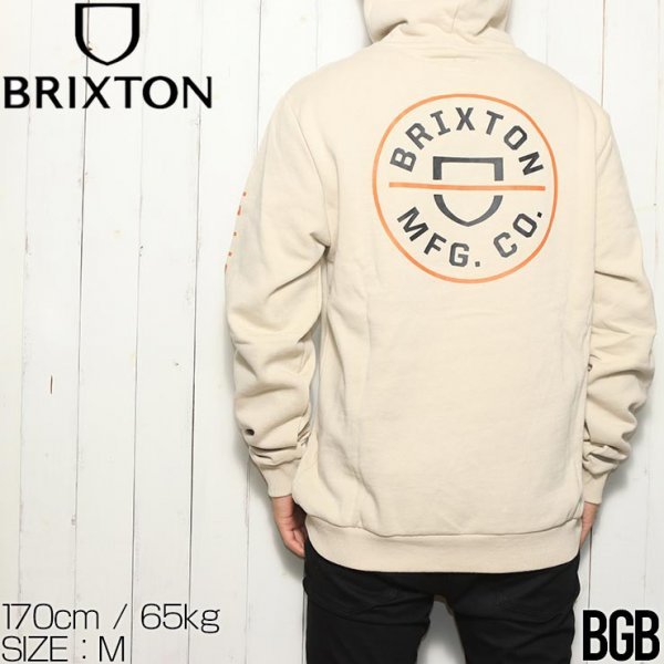 【送料無料】プルオーバーパーカー フーディ BRIXTON ブリクストン CREST HOODY 22021　BGB　 XLサイズ_画像1