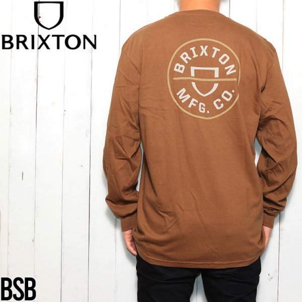 競売 【送料無料】ロングスリーブTシャツ ロンT BRIXTON ブリクストン CREST L/S TEE 16251　BSB　 XLサイズ Lサイズ