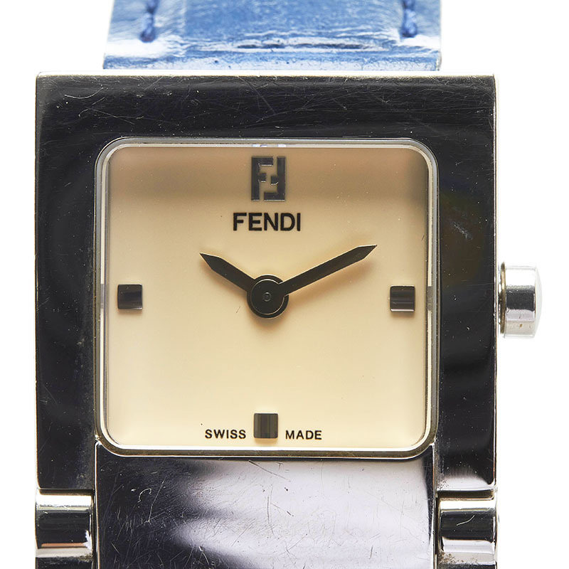 フェンディ オロロジ 腕時計 5200L クオーツ ホワイト文字盤 ステンレススチール レザー レディース FENDI