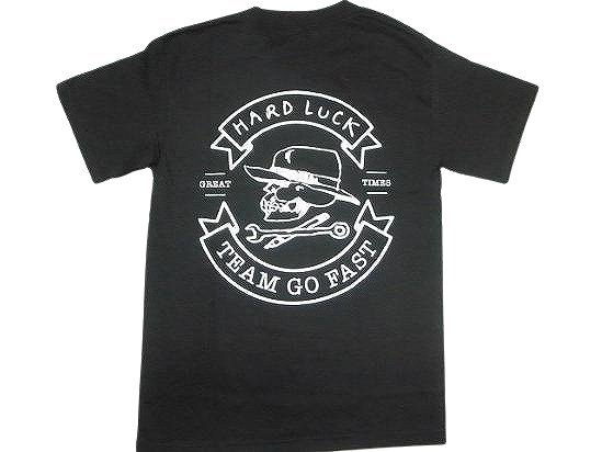 JB即決 大特価！ 2枚セット HARD LUCK ハードラック GREAT TIMES リボン ロゴ Tシャツ 黒と白 ブラック & ホワイト Sサイズ　新品_バックプリント