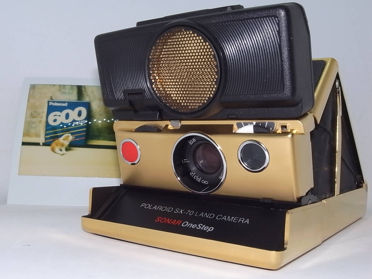 希少なデッドストック!? ポラロイド SX-70 SONAR OneStep GOLD 点検清掃・動作＆撮影確認済みです！_画像2