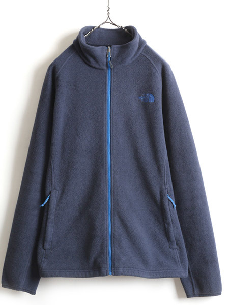 US企画 ■ ノースフェイス フリース ジャケット ( メンズ L ) 古着 The North Face フルジップ ジャンパー ブルゾン アウトドア KHUMBU 紺_画像1