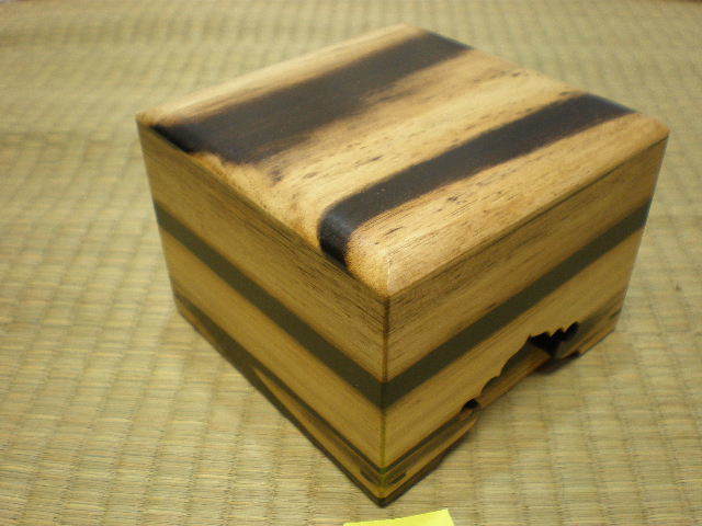 2, shogi piece box, rare . tree, black persimmon piece box, case 