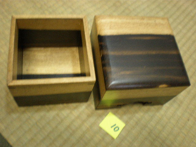 10, shogi piece box, rare . tree, black persimmon piece box, case 