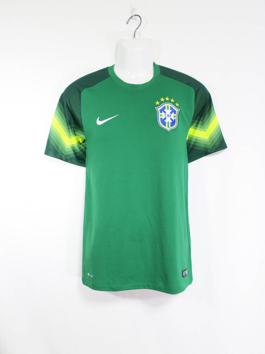 ブラジル代表 2014 ゴールキーパー GK ユニフォーム S ナイキ NIKE 送料無料 BRASIL サッカー シャツの画像1