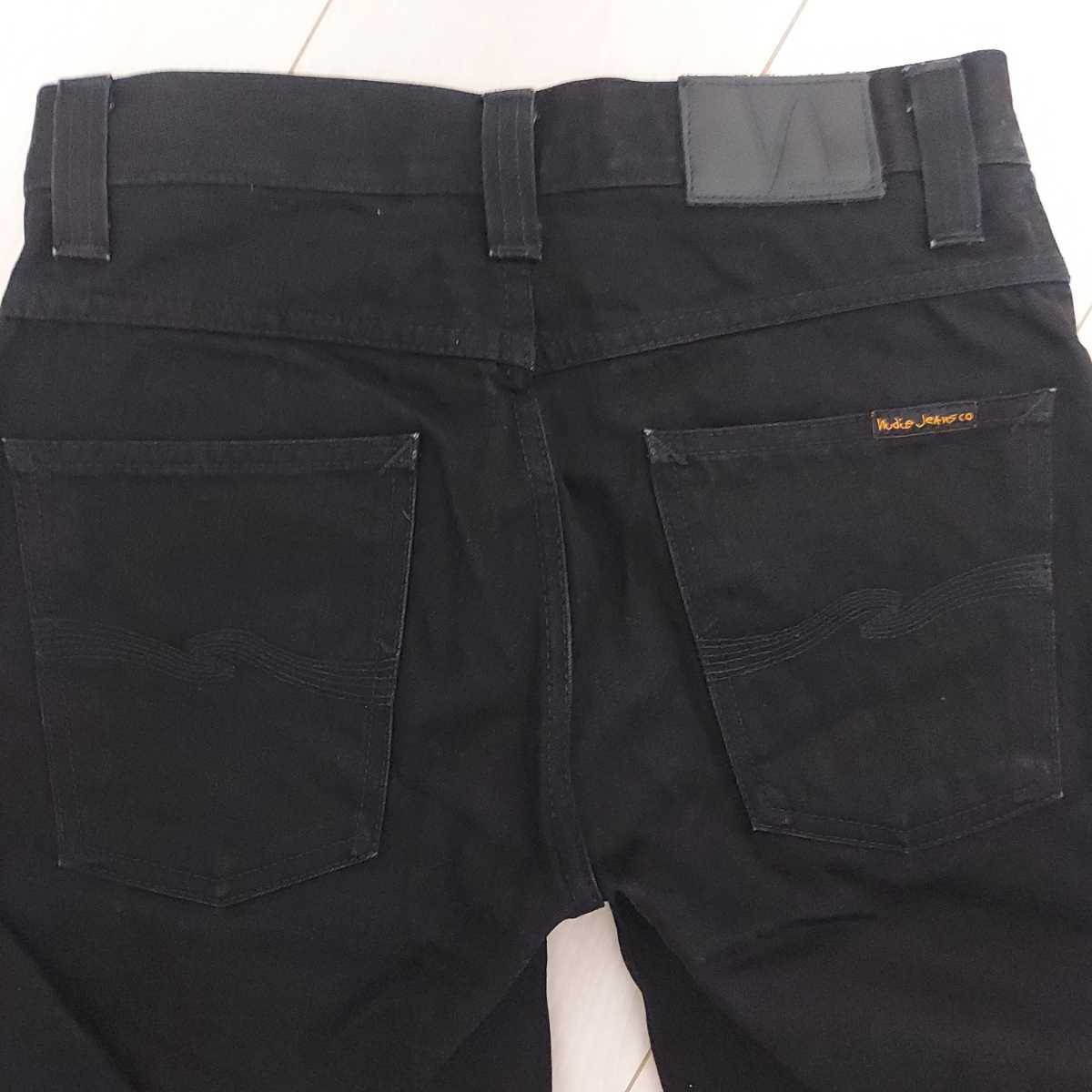 Nudie Jeans ヌーディージーンズ　SLIM JIM/ORG.DRY BLACKデニムパンツW28　イタリア製