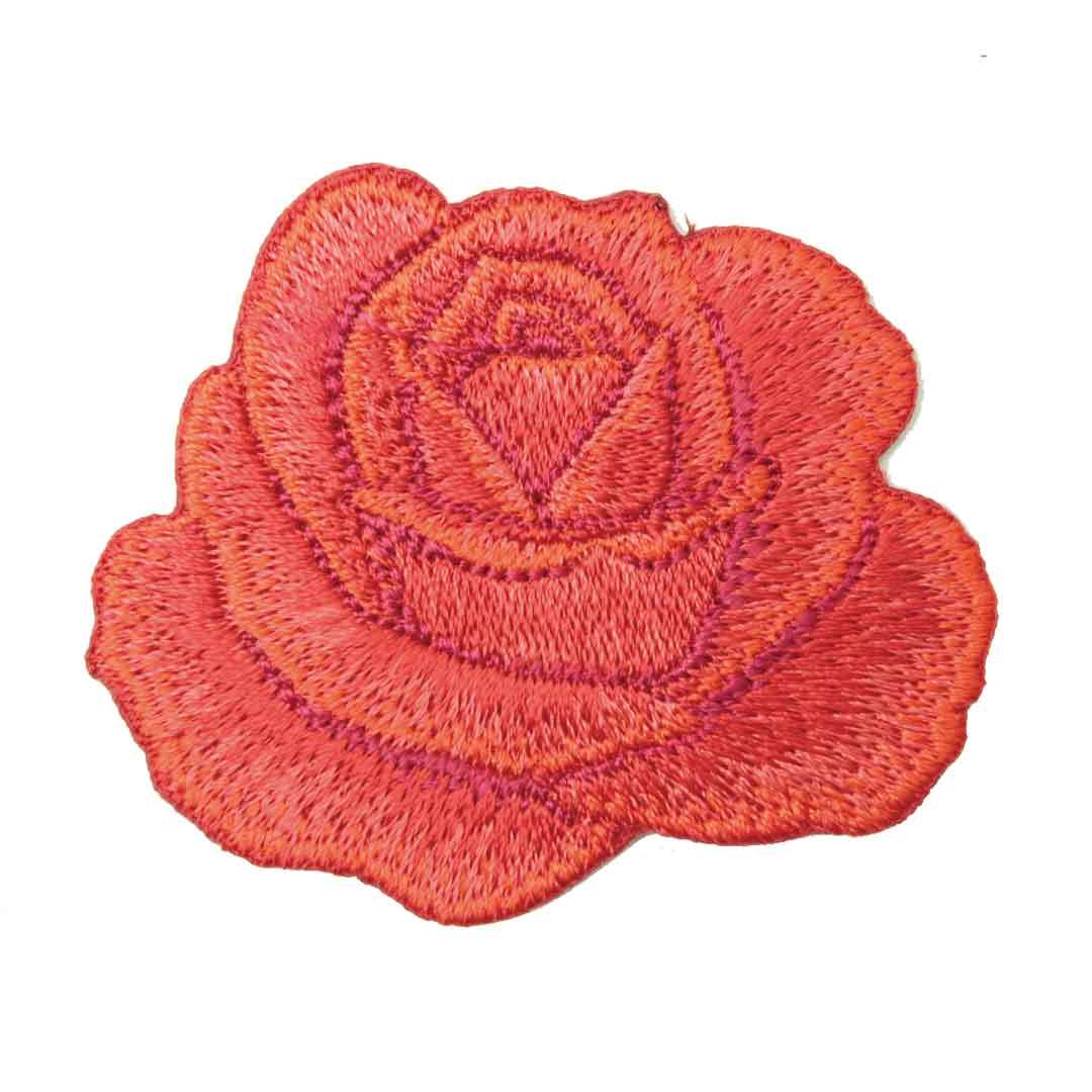 アイロンワッペン 薔薇 バラ 花 レッド 植物 フラワー ローズ デザイン 簡単貼り付け アップリケ 刺繍 裁縫_画像1
