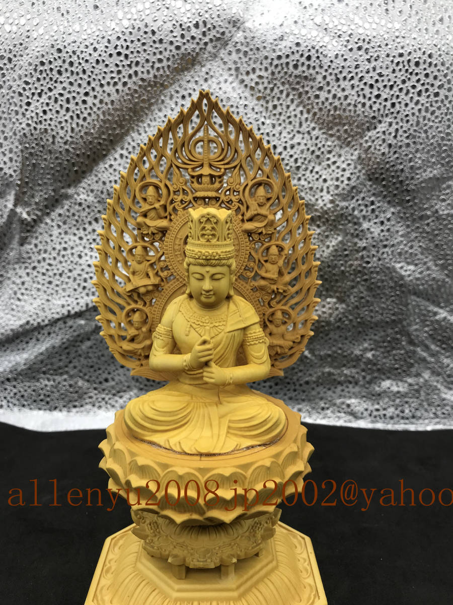 極上質 不動明王立像 仏教工芸品 総柘植 木彫仏教 仏師で仕上げ品 精密