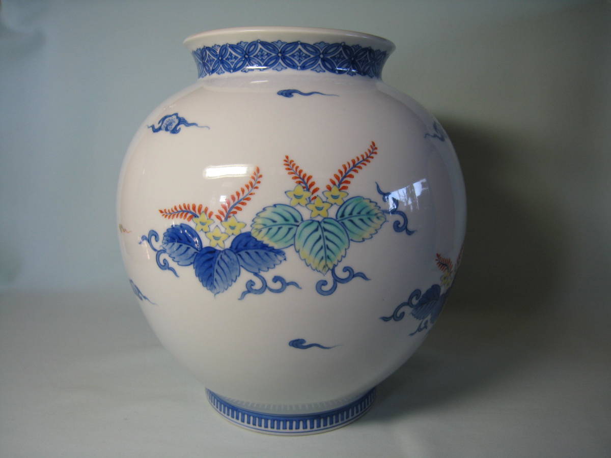 鍋島焼 【色絵鳳凰文花瓶】市川光春 高さ約28㎝ 胴径約 鍋島焼 【色絵鳳凰文花瓶】市川光春 高さ約28㎝ 胴径約