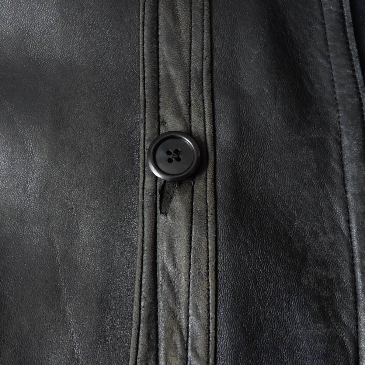 French Work Leather Jacket Black Le Corbusier Jacket Vintage フレンチワーク  レザージャケット ダブルブレスト コルビジェジャケット