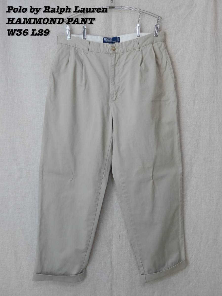 Polo by Ralph Lauren HAMMOND PANT W36 L29 RL202304 1990s Polo by Ralph Lauren HAMMOND PANT W36 L29 RL202304 1990s