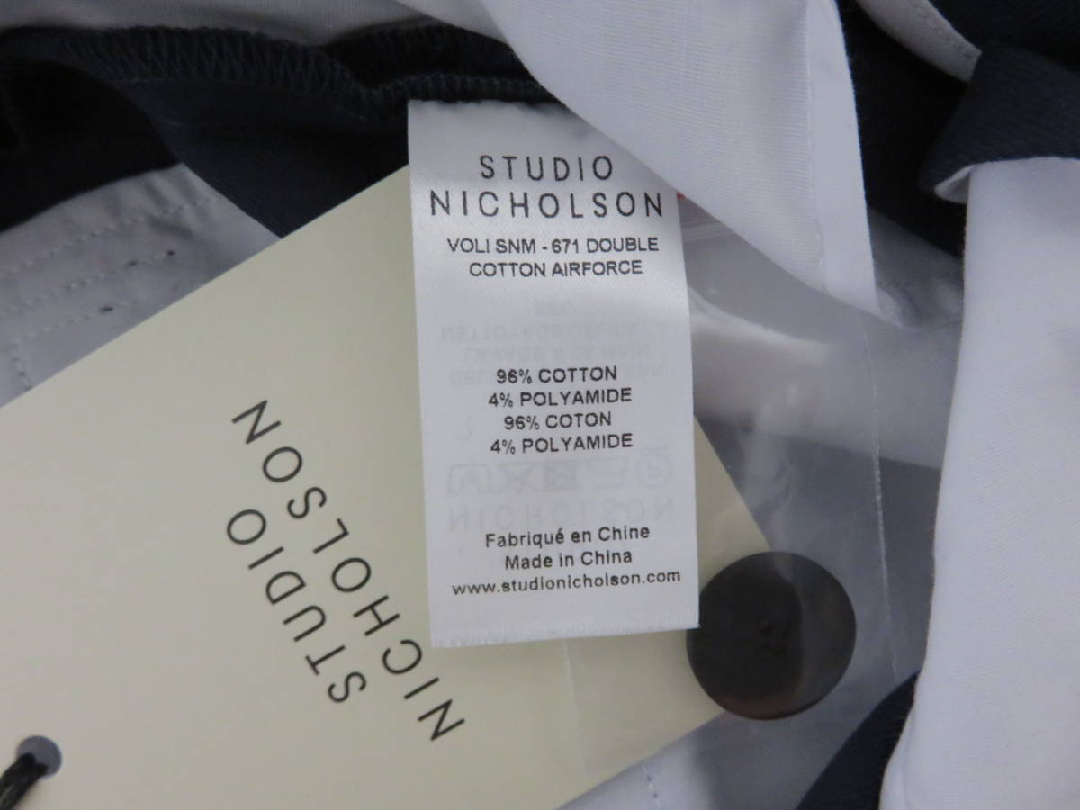 送料無料 新品 STUDIO NICHOLSON VOLI XS スタジオニコルソン シングルプリーツ テーパード パンツ_画像7