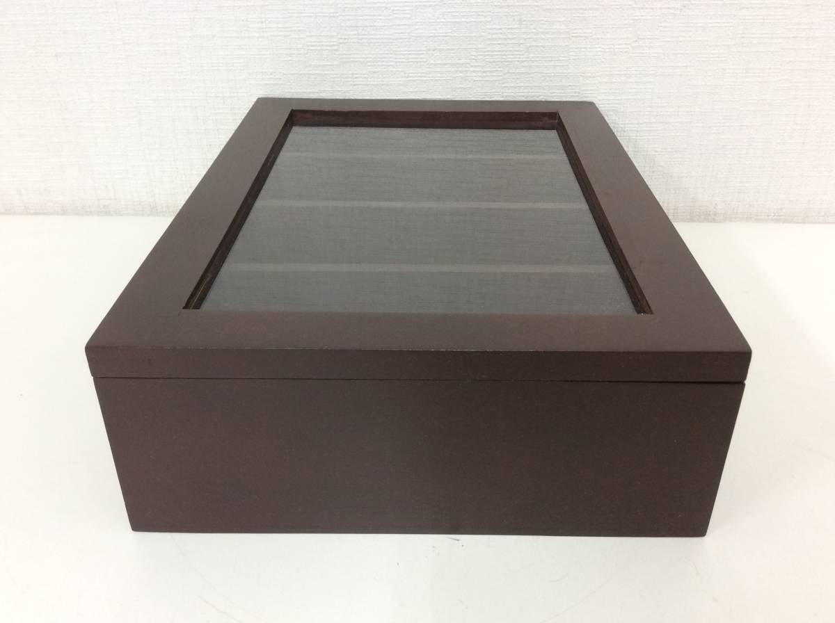 ■3553 未使用 木製 ボックス アクセサリーケース 木箱 ジュエリーボックス コレクション ショーケース BOX 茶色 ブラウン系 長期保管品の画像4