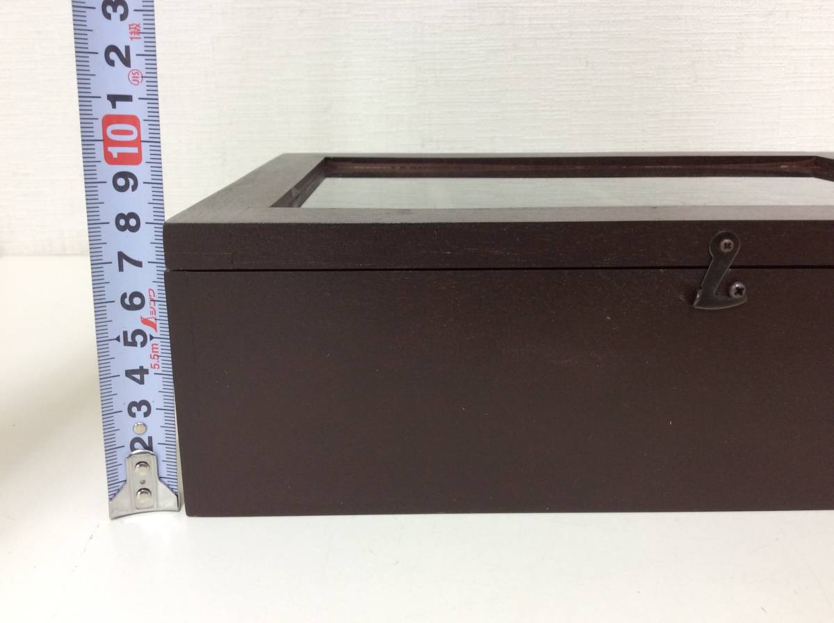■3553 未使用 木製 ボックス アクセサリーケース 木箱 ジュエリーボックス コレクション ショーケース BOX 茶色 ブラウン系 長期保管品の画像10