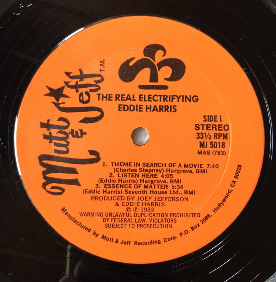 LP-Jan / 米 Mult & Jeft Recording Corp. . The Real Electrifying / Eddie Harris_画像4