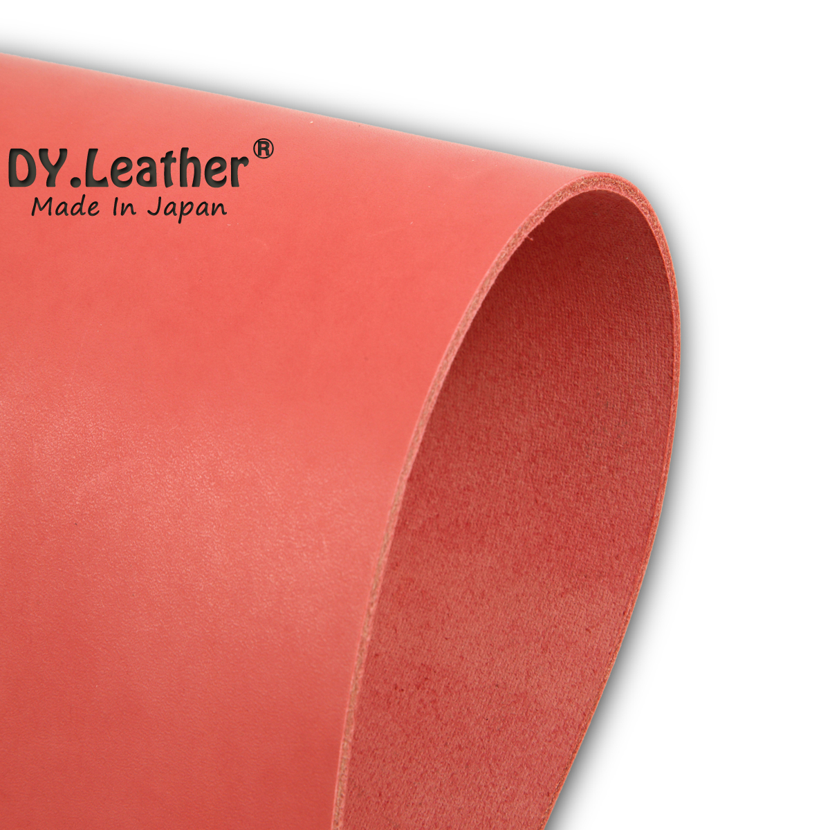 【DY.leather　正品】「A4サイズ×3/薄紅品質7/1.0mm」国産新品特価 ヌメ革はぎれ コラールピンク　タンニンタンニンなめし~送料無料~